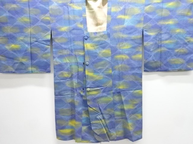 JAPANESE KIMONO / MICHIYUKI COAT / BOKASHI / WOVEN RHOMBUS & FOLDING FAN 